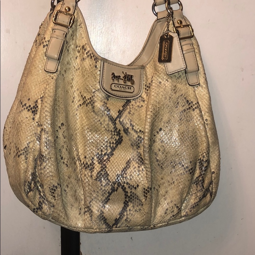 Authentic Coach Madison Python Maggie Purse - image 1